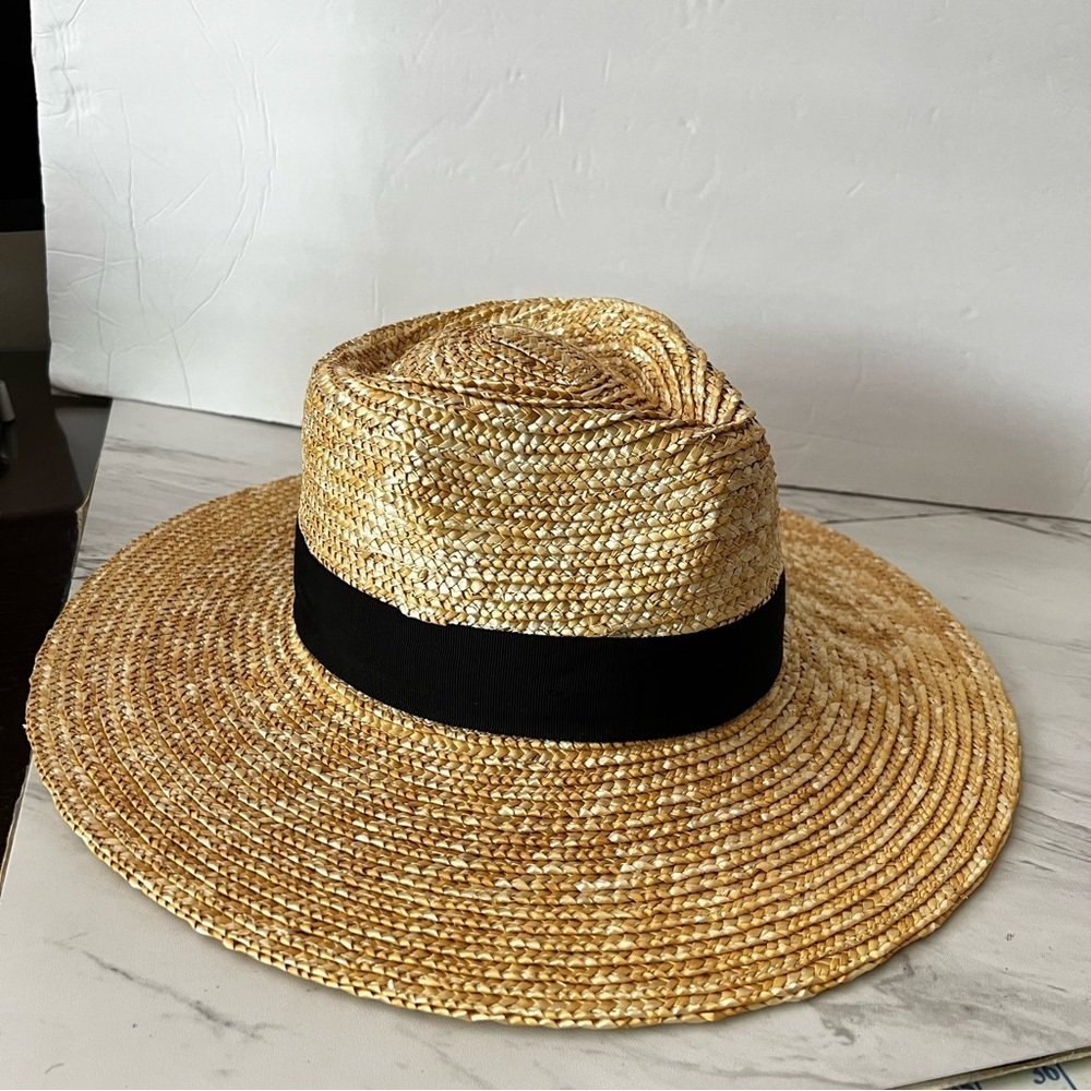 Brixton Natural Straw Fedora with Black Band